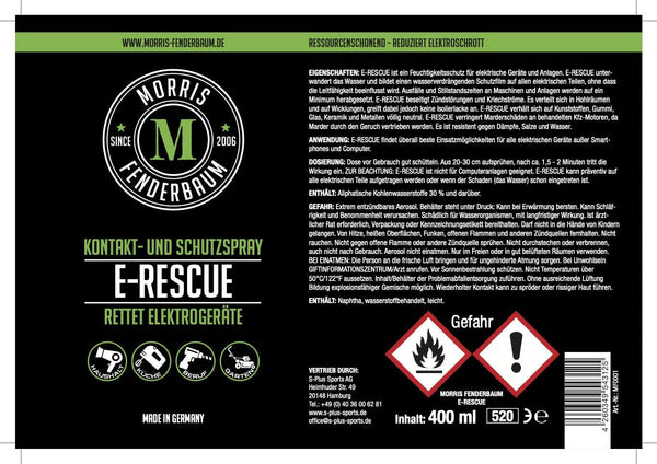E-Rescue Morris Fenderbaum Etikett
